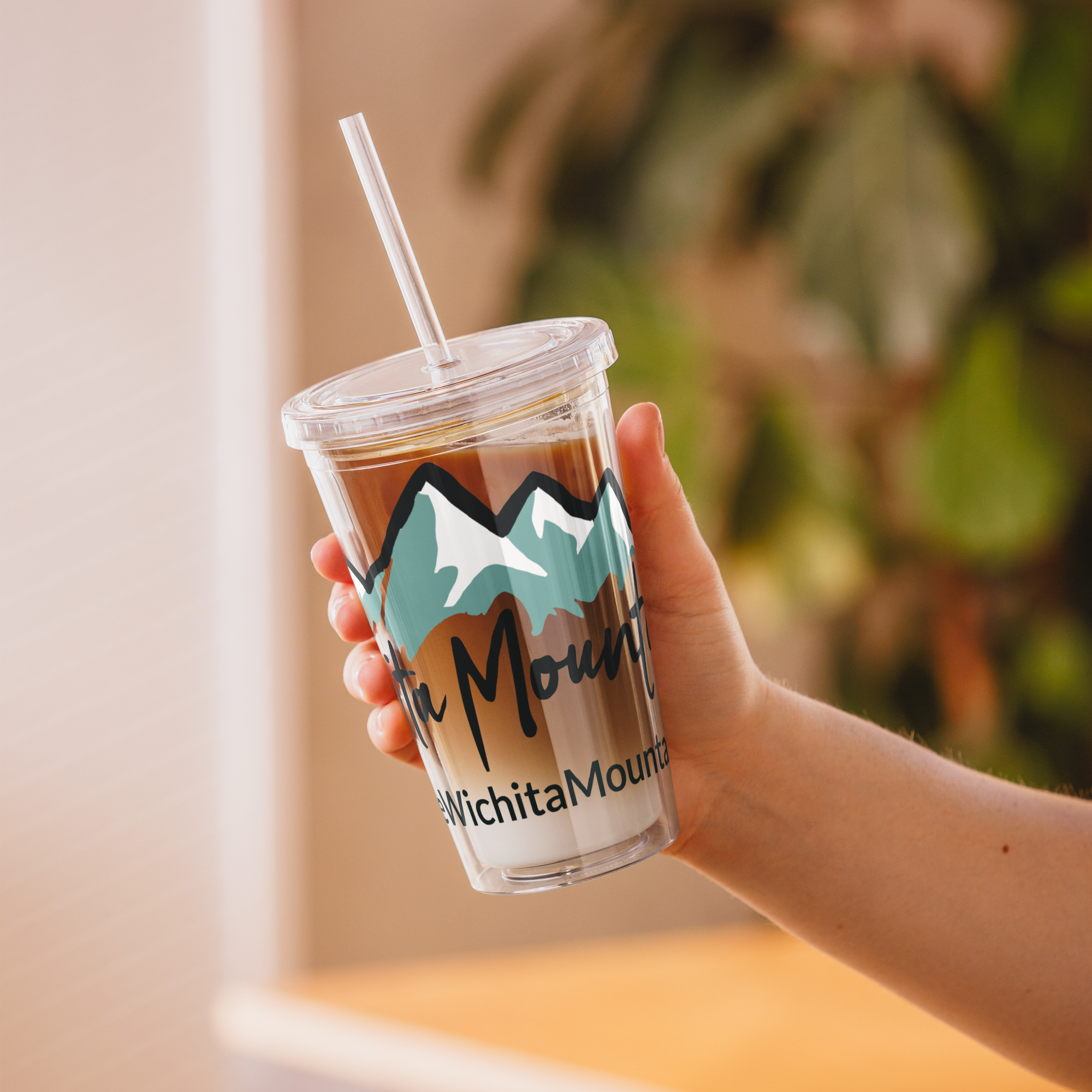 Clear Plastic Tumbler - Wchita Mountains